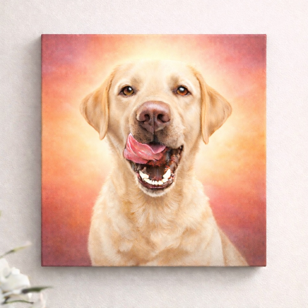 Yellow Labrador Canvas Art Wall Decor-16x16